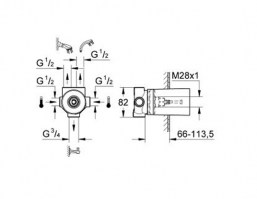 CUERPO EMPOTRADO INVERSOR 5 VIAS GROHE